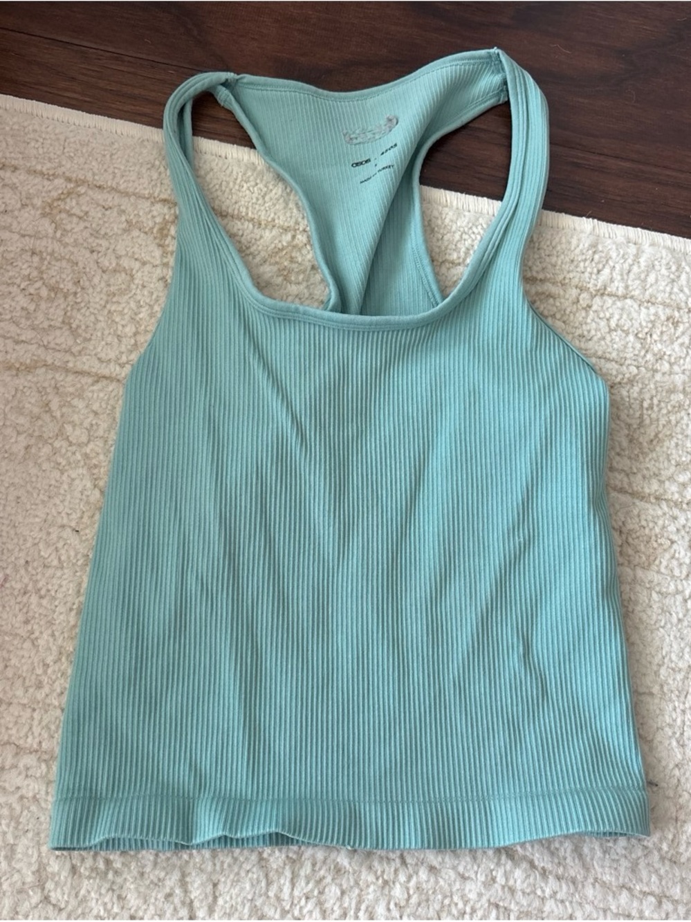 Workout Racerback Ribbed Tank Top - Light Teal